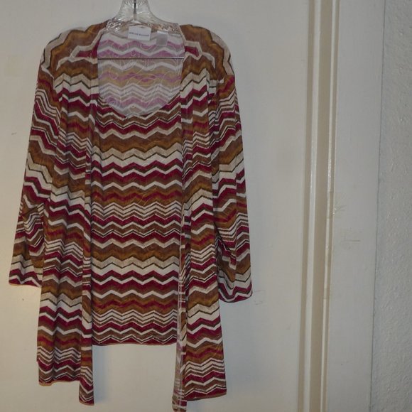 Alfred Dunner Slinky Aztec Patterned Twofer Top Sz L - Picture 1 of 5